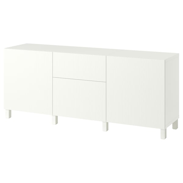 BESTÅ Úložná zostava so zásuvkami, Förvaltare biela/Stubbarp biela, 180x42x74 cm