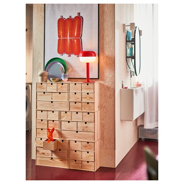 BLÅSVERK Stolová lampa, červená, 36 cm