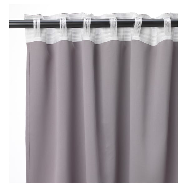 Bollolvon Zatemnovacie Zavesy 1 Par Siva Ikea