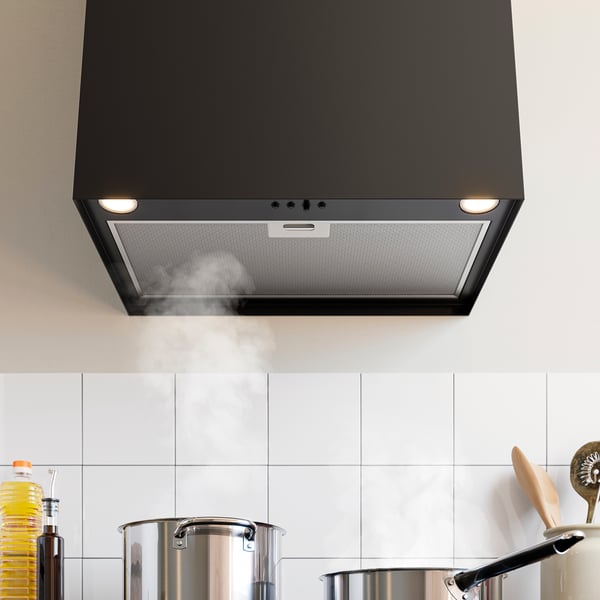 FIVELSBO Nástenný odsávač, IKEA 300 čierna, 56 cm
