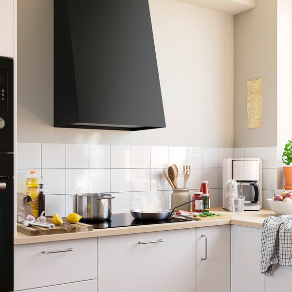 FIVELSBO Nástenný odsávač, IKEA 300 čierna, 56 cm