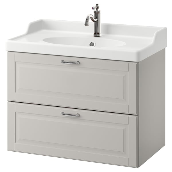 Godmorgon Rattviken Skrinka Pod Umyvadlo S 2 Zasuvkami Kasjon Svetlosiva Baterie Hamnskar 82x49x68 Cm Ikea