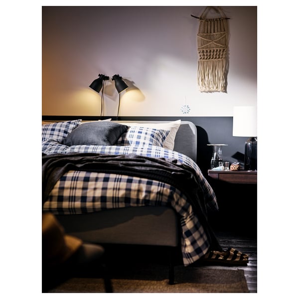 HEKTAR Bodová lampa, nástenná/so svorkou, tmavosivá