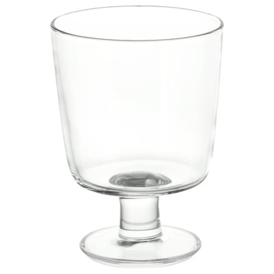 Pohár z číreho skla IKEA 365+, jednoduchý a elegantný dizajn, široký tvar, tvrdené sklo.