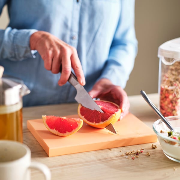 KUSTHOPPARE Doska na krájanie, svetlooranžová, 25x17 cm