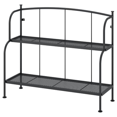 LÄCKÖ Policový diel, sivá exteriér/použitie vnútri, 92x76 cm