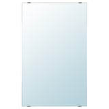 Zrkadlo LETTAN v striebornej farbe, obdĺžnikové s čistými okrajmi. Má nastaviteľné umiestnenie a bezpečnostnú fóliu.