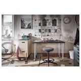 LINNMON / KRILLE Stôl, tmavosivá/biela, 100x60 cm