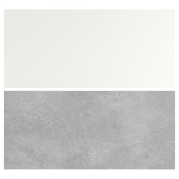 LYSEKIL Nástenný panel, obojstranný svetlosivá/imitácia betónu matná biela, 119.6x55 cm