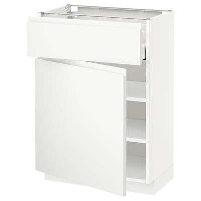 Moderná kuchynská skrinka ikea METOD biela so zásuvkami, elegantný dizajn.