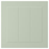 Dvierka skrinky STENSUND v zelenej farbe s drážkovanými panelmi a hladkým povrchom.