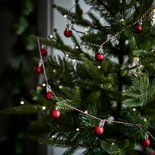 STRÅLA LED svetelná reťaz so 40 svetlami, na batérie/exteriér čierna