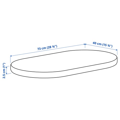 Illustration with measurements for the product: ÄLSKVÄRD.