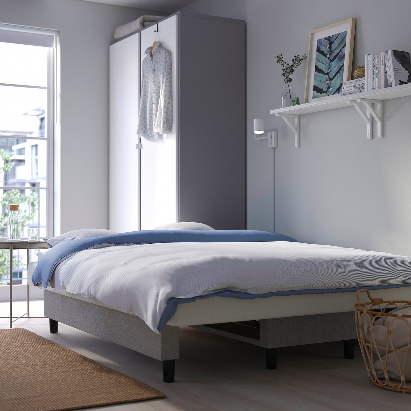 ALVDALEN 3-seat sofa-bed, Knisa grey-beige — picture 3
