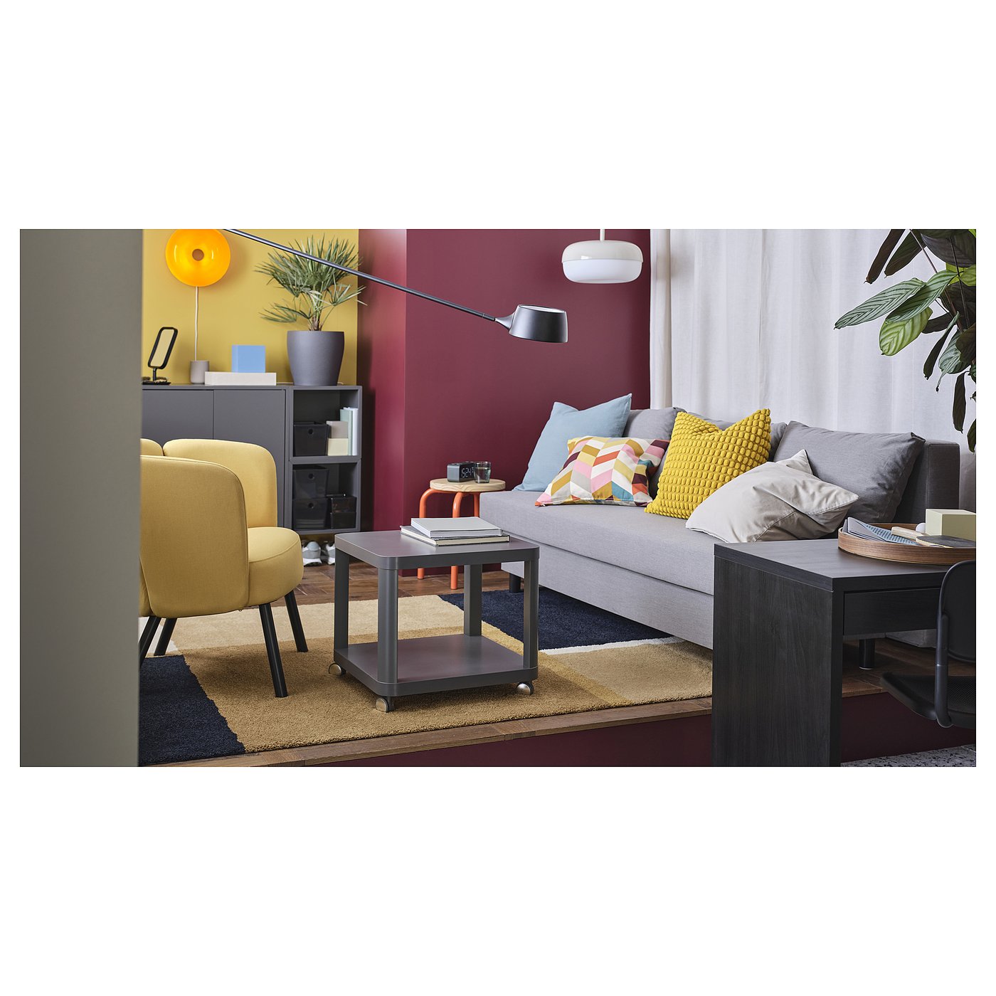 ALVDALEN 3-seat sofa-bed, Knisa grey-beige — picture 8