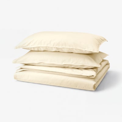 ÄNGSLILJA Duvet cover and 2 pillowcases, natural, 200x200/50x80 cm