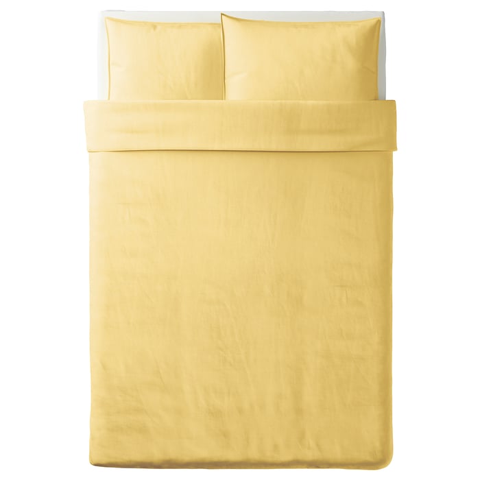 ÄNGSLILJA Quilt cover and 2 pillowcases light yellow IKEA