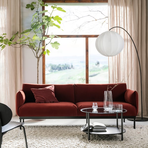 ÄPPLARYD 3-seat sofa, Djuparp red-brown