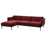 ÄPPLARYD 3-seat sofa with chaise longue, Djuparp red/brown