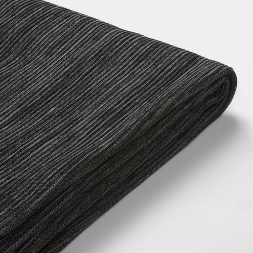 Black fabric softness, textured lines, folded neatly, durable quality.