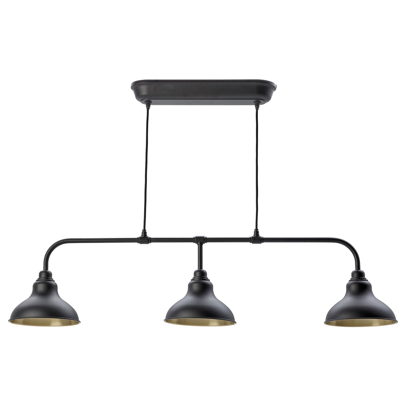 AGUNNARYD pendant lamp with 3 lamps, black, 122 cm IKEA