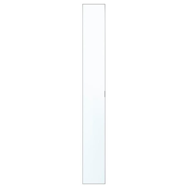 ÅHEIM Door with hinges, mirror glass, 25x195 cm