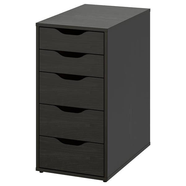 ALEX Drawer unit, black-brown, 36x70 cm