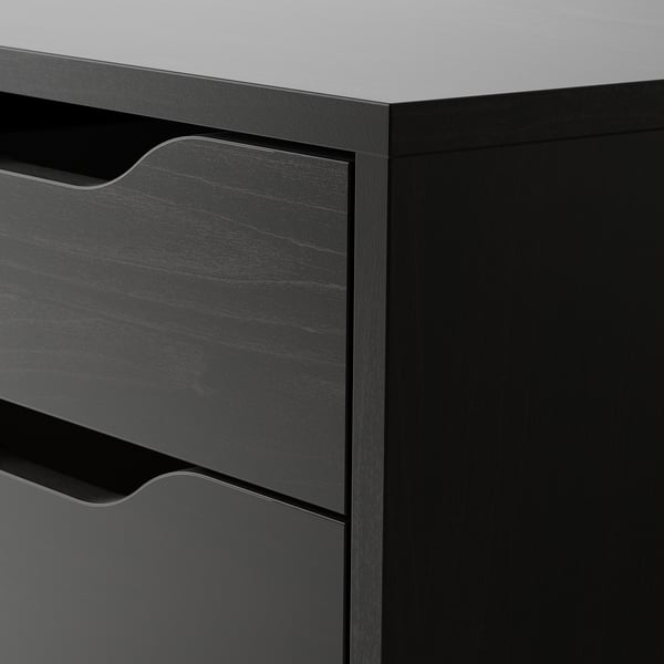 ALEX Drawer unit on castors, black-brown, 36x76 cm