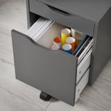 ALEX Drawer unit on castors, dark grey/black, 36x50 cm
