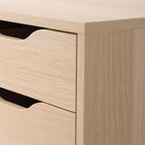 ALEX Drawer unit on castors, white stained oak effect/black, 36x76 cm