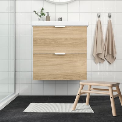 ALSTERN Bath mat, white, 40x60 cm