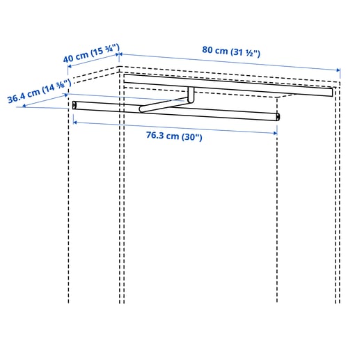 Illustration with measurements for the product: ALTARLIDEN.