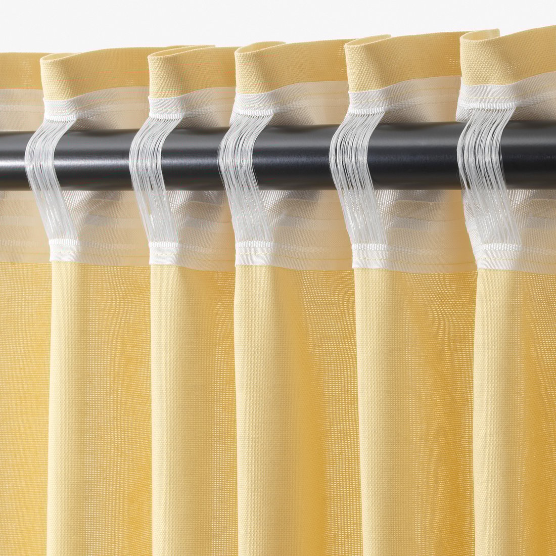 ANNALOUISA Curtains, 1 pair, light yellow, 145x250 cm IKEA