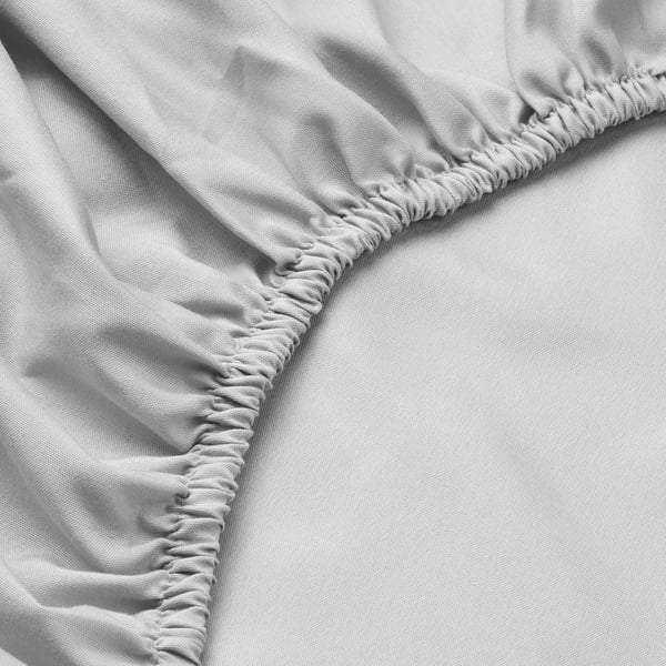 BÄRGLIM Fitted sheet, grey, 180x200 cm