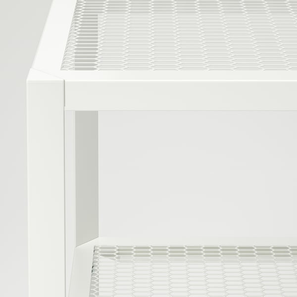 BAGGEBO TV bench, metal/white, 90x35x40 cm