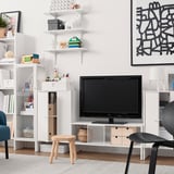 BAGGEBO TV bench, metal/white, 90x35x40 cm