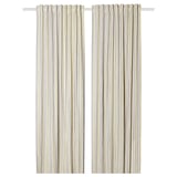 BARRMYNTA Curtains, 1 pair, multicolour/striped with heading tape, 145x250 cm