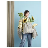 BARRMYNTA Curtains, 1 pair, multicolour/striped with heading tape, 145x250 cm