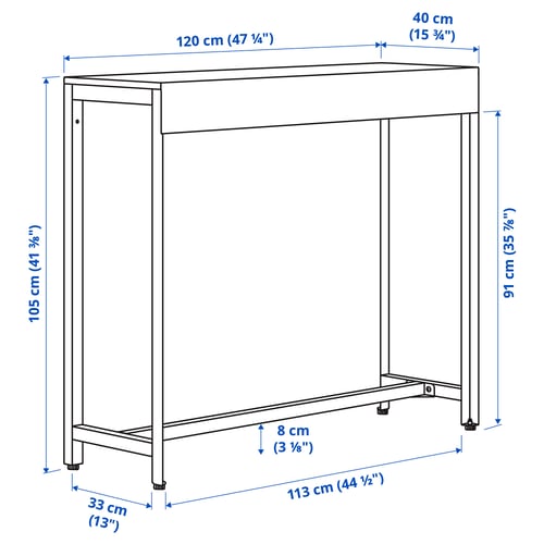 Illustration with measurements for the product: BÅTSKÄR.