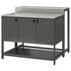 BÅTSKÄR outdoor kitchen island w bar table, dark grey, 120x100 cm - IKEA