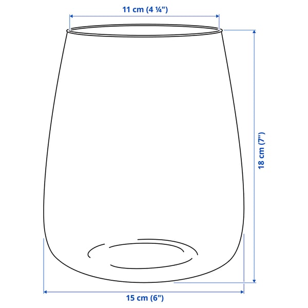 BERÄKNA Vase, clear glass, 18 cm