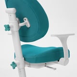 BERGLÄRKA / GUNRIK Children's desk+chair w armrests, white/turquoise, 100x70 cm