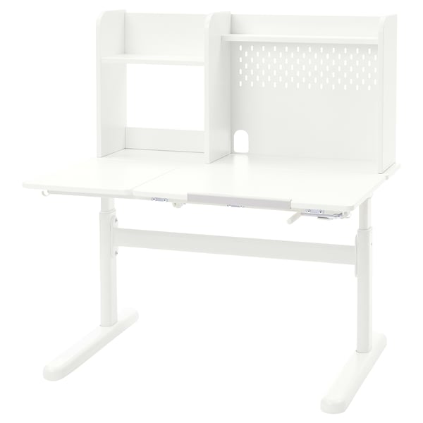 BERGLÄRKA / GUNRIK Children's desk+chair w armrests, white/yellow, 100x70 cm