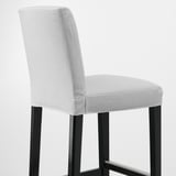 BERGMUND Bar stool with backrest, black/Orrsta light grey, 75 cm