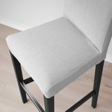 BERGMUND Bar stool with backrest, black/Orrsta light grey, 75 cm