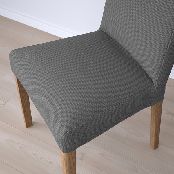 BERGMUND Chair, oak effect/Nykvarn grey