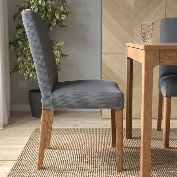 BERGMUND Chair, oak effect/Nykvarn grey