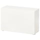 A white BESTÅ storage unit, a rectangular cabinet with a sleek design and smooth surfaces.