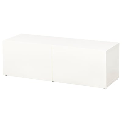 BESTÅ Shelf unit with doors, white/Lappviken white, 120x42x38 cm