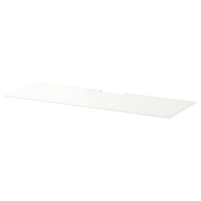 A white rectangular glass panel for storage, sleek and modern with a protective gloss.